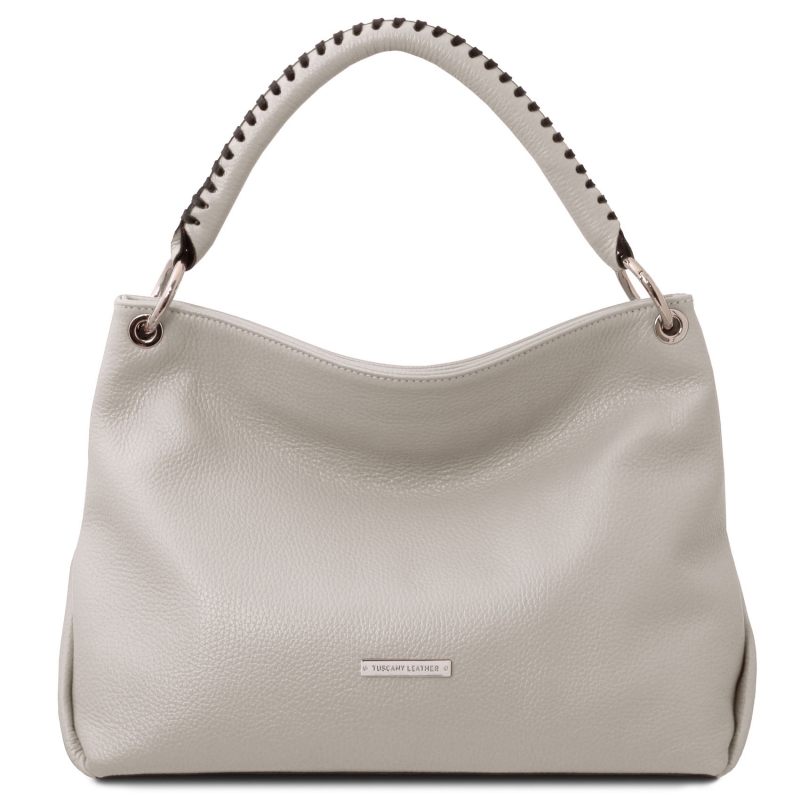 TL Bags Leder-Handtasche_Grau_TL142087 TL Bags Leder-Handtasche_Grau_TL142087